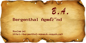 Bergenthal Agmánd névjegykártya